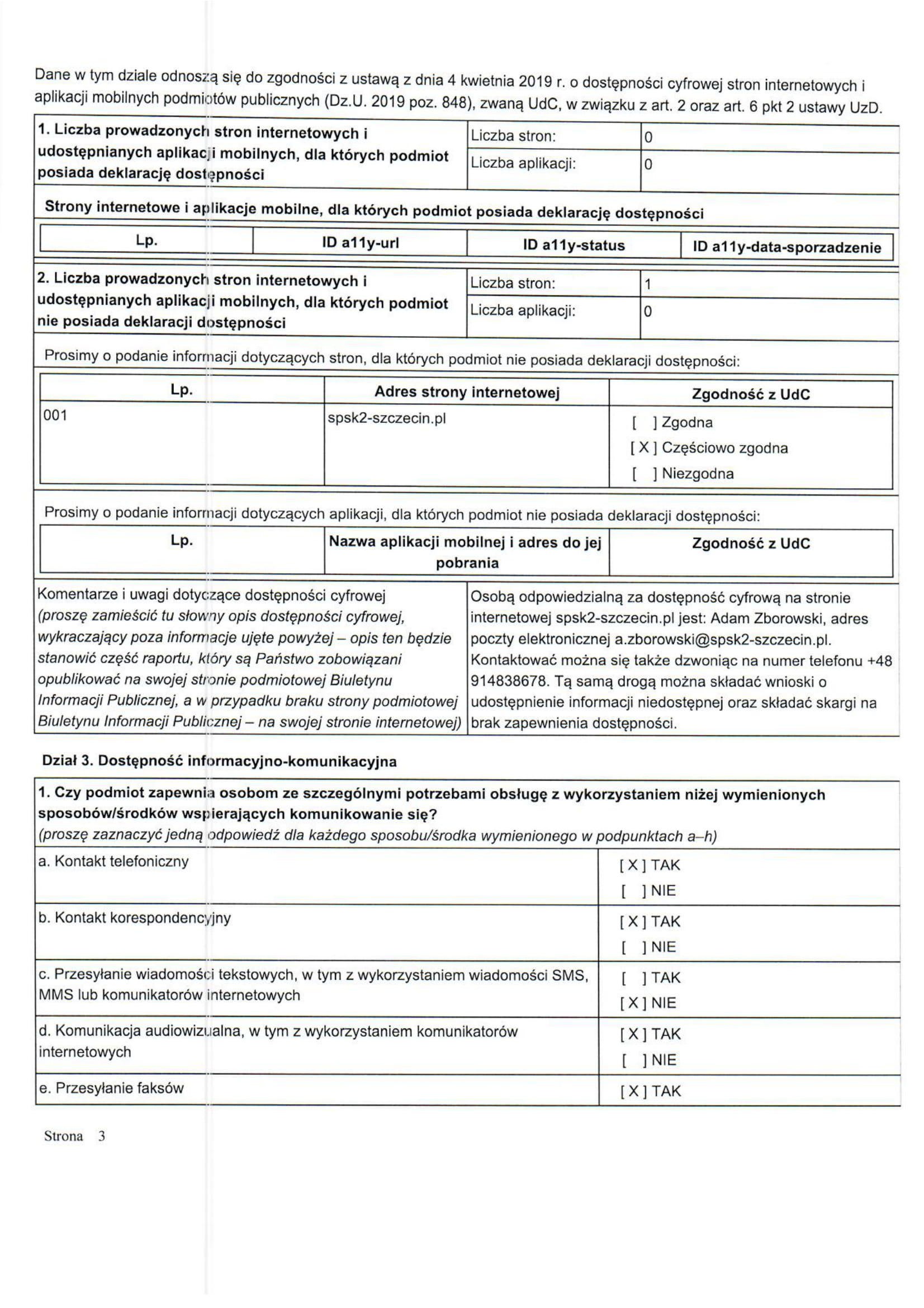 Raport o stanie zapewnienia dostepnosci podmiotu publicznego 3